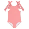 minnow One Pieces< X Fanm Mon Girl's Hibiscus Tie Knot One Piece Coconut Grove White