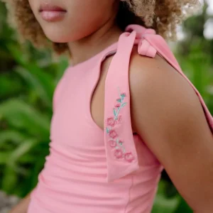 minnow Rashguards< X Fanm Mon Girl's Hibiscus Tie Knot One Piece Coconut Grove White