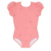 minnow One Pieces< X Fanm Mon Girl's Puff Sleeve One Piece Hibiscus