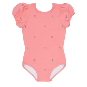 minnow One Pieces< X Fanm Mon Girl's Puff Sleeve One Piece Hibiscus