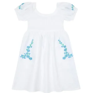 minnow Dresses< X Fanm Mon Girl's Puff Sleeve Dress Coconut Grove White