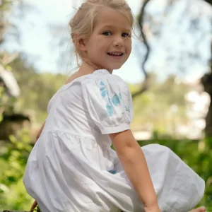 minnow Dresses< X Fanm Mon Girl's Puff Sleeve Dress Coconut Grove White