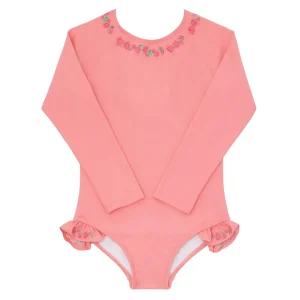 minnow Rashguards< X Fanm Mon Girl's Rashguard One Piece Hibiscus