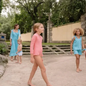 minnow Rashguards< X Fanm Mon Girl's Rashguard One Piece Hibiscus