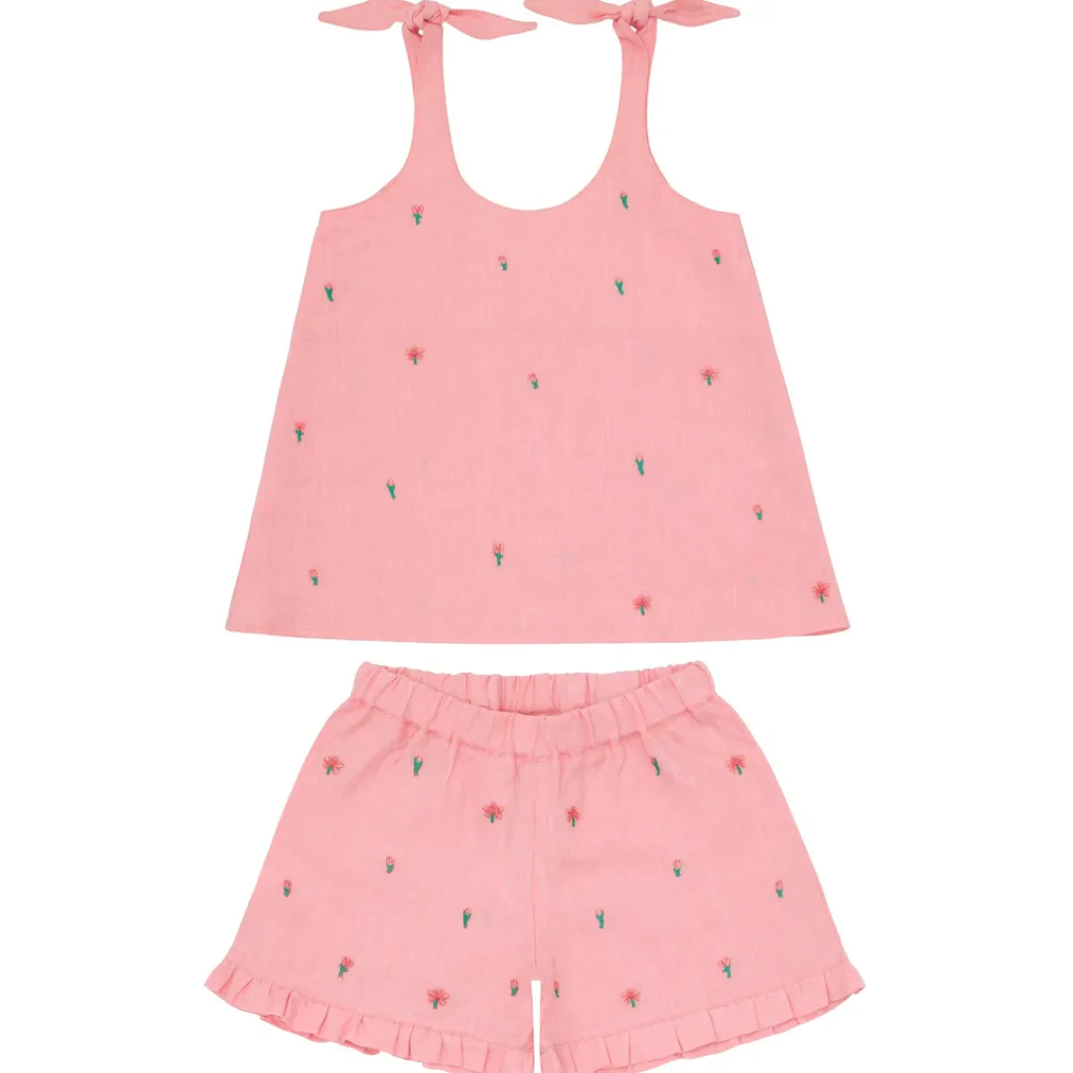 minnow_x_fanm_mon_girls_t_0-3.webp minnow Sets< X Fanm Mon Girl's Tie Knot Short Set Hibiscus