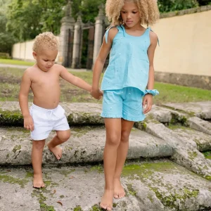 minnow Sets< X Fanm Mon Girl's Tie Knot Short Set Lagoon