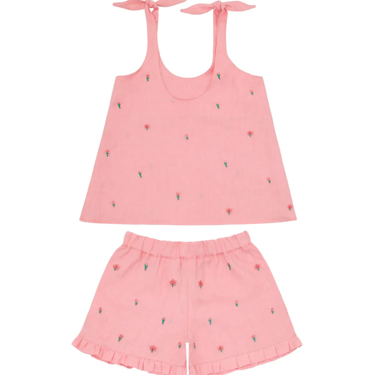 minnow_x_fanm_mon_girls_t_3-3.webp minnow Sets< X Fanm Mon Girl's Tie Knot Short Set Hibiscus