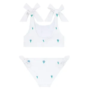 minnow Bikinis< X Fanm Mon Girl's Tie Knot Bikini Coconut Grove White