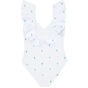 minnow One Pieces< X Fanm Mon Women's Ruffle One Piece Coconut Grove White