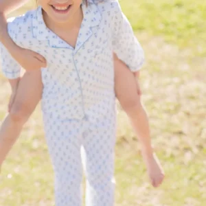 minnow Sleepwear< X Petite Plume Unisex Pajama Set Botanical Block Print
