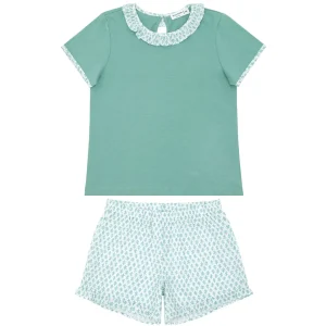 minnow Tops< X Sister Parish Girls T-Shirt And Short Set Sea Leaf