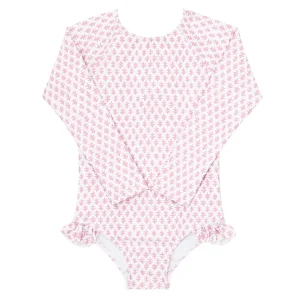 minnow Rashguards< X Sister Parish Girls Rashguard One Piece Nectar Leaf