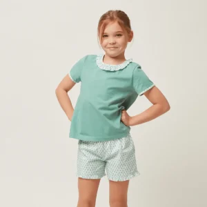 minnow Sets< X Sister Parish Girls T-Shirt And Short Set Sea Leaf