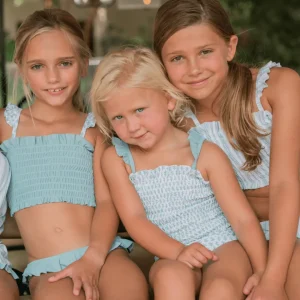 minnow One Pieces< X Sister Parish Girls Smocked One Piece Sea Leaf