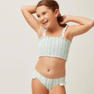 minnow Bikinis< X Sister Parish Girls Smocked Bikini Cumberland Stripe