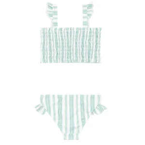 minnow Bikinis< X Sister Parish Girls Smocked Bikini Cumberland Stripe