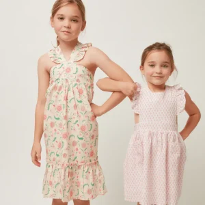 minnow Dresses< X Sister Parish Girls Pinafore Dress Nectar Leaf