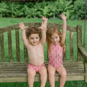 minnow One Pieces< X Tuckernuck Girls Ruffle Strap One Piece Nantucket Stripe