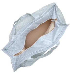 minnow Accessories<Overnighter Tote Powder Blue Stripe