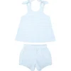 minnow Tops<Tie Knot Bloomer Set Powder Blue Stripe