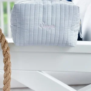 minnow Accessories<Travel Pouch Powder Blue Stripe