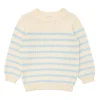 minnow Clothing<Unisex Blue And Cream Stripe Knit Sweater Cream And Blue Stripe