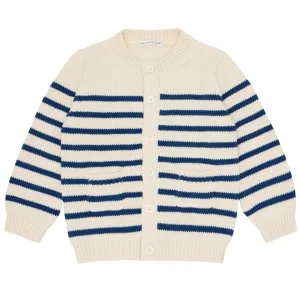 minnow Knits<Unisex Cardigan Breton Stripe Knit