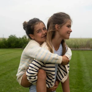 minnow Tops<Unisex Cardigan Breton Stripe Knit