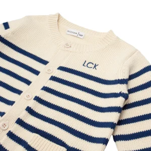 minnow Knits<Unisex Cardigan Breton Stripe Knit