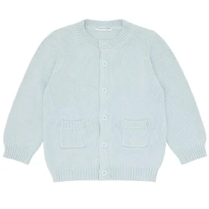 minnow Knits<Unisex Knit Cardigan Light Blue