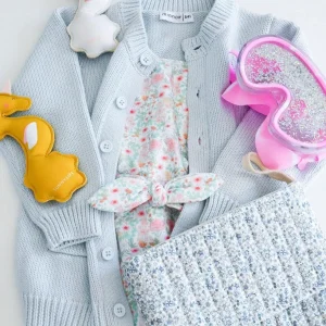 minnow Knits<Unisex Knit Cardigan Light Blue