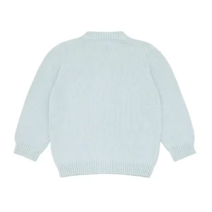 minnow Tops<Unisex Knit Cardigan Light Blue