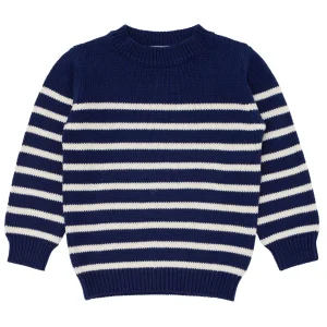 minnow Knits<Unisex Knit Sweater Navy And Cream Stripe
