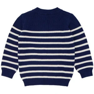 minnow Tops<Unisex Knit Sweater Navy And Cream Stripe