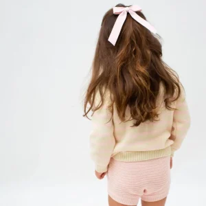 minnow Tops<Unisex Knit Sweater Cream And Pink Stripe