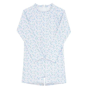minnow Rashguards<Unisex Long Sleeve Rashguard One Piece Briland Blue Botanic