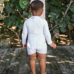 minnow Rashguards<Unisex Long Sleeve Rashguard One Piece Briland Blue Botanic
