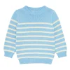 minnow Knits<Unisex Peri Blue And Cream Knit Sweater Peri Blue And Cream Stripe