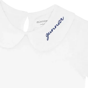 minnow Tops<Unisex Peter Pan Collar Shirt White