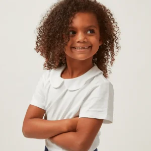 minnow Tops<Unisex Peter Pan Collar Shirt White