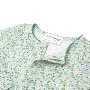 minnow Sleepwear<Unisex Pima Baby Footie Sea Marsh Floral