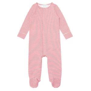minnow Sleepwear<Unisex Pima Footie Red Stripe