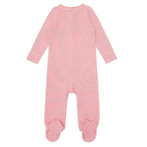 minnow Clothing<Unisex Pima Footie Red Stripe
