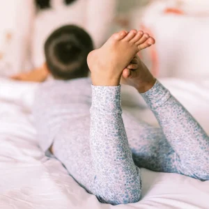 minnow Sleepwear<Unisex Pima Pajama Set Slate Floral