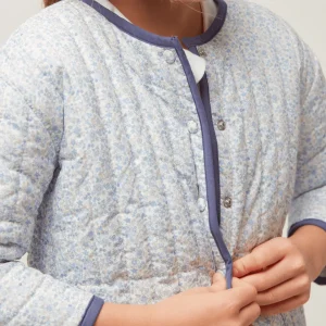 minnow Tops<Unisex Quilted Jacket Slate Floral
