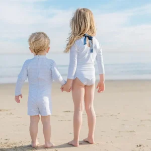 minnow One Pieces<Unisex Rashguard One Piece Powder Blue Stripe