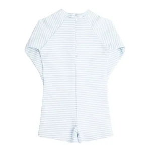 minnow Rashguards<Unisex Rashguard One Piece Powder Blue Stripe