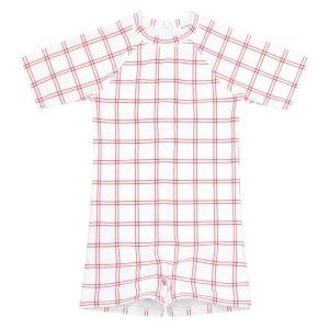 minnow Rashguards<Unisex Short Sleeve Rashguard One Piece Windowpane