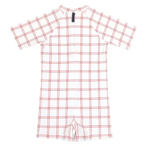 minnow One Pieces<Unisex Short Sleeve Rashguard One Piece Windowpane