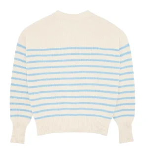 minnow Knits<Women's Cardigan Cream And Peri Blue Stripe